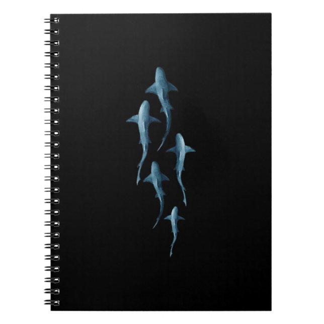Shark - Swimming Sharks Cute Funny Gift Anteckningsbok (Framsidan)