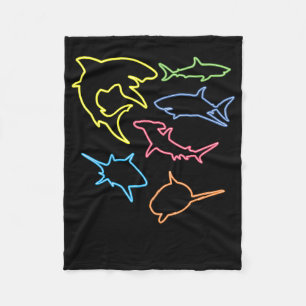 Shark Symbol - Cute Shark Älskare Gifts Fleecefilt
