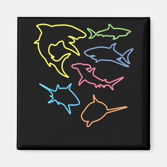 Shark Symbol - Cute Shark Älskare Gifts Magnet (Framsidan)