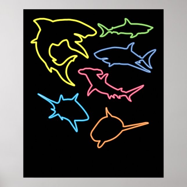 Shark Symbol - Cute Shark Älskare Gifts Poster (Framsidan)