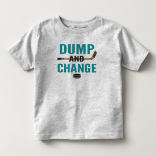 Shark Teal Blue Dump and Change Hockey T Shirt