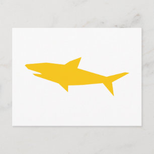 Shark Tecknad Gult Silhouette Vykort