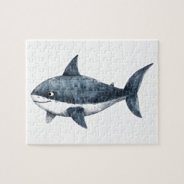 Shark teckning Small Pussel (Horisontell)