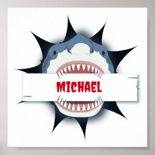 Shark Teeth Open Mouth Personlig Poster