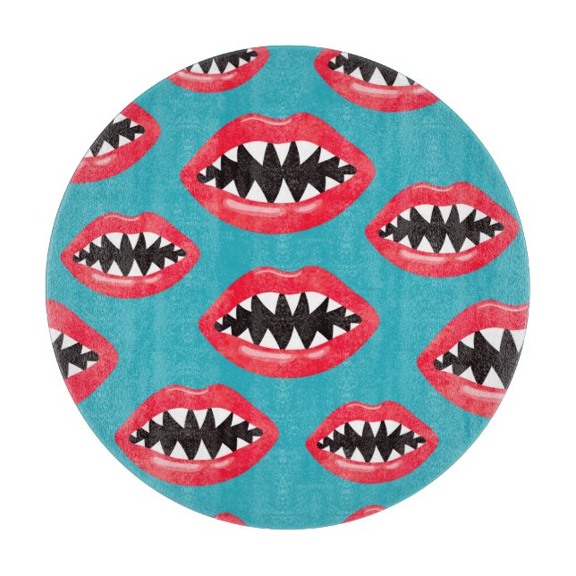 Shark Teeth Red Läppar Mönster (Framsidan)
