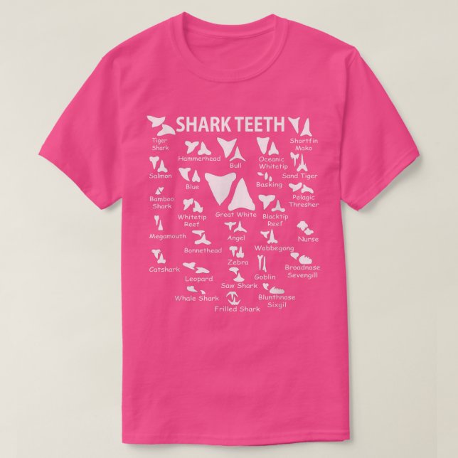 Shark Teeth, Shark Learning ger för barn Boys och T Shirt (Design framsida)