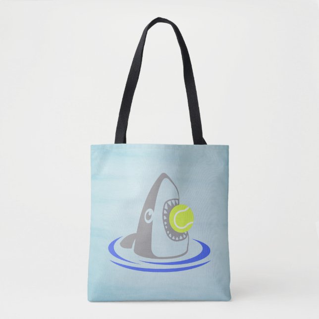 Shark Tennis Tote Bag Tygkasse (Framsida)