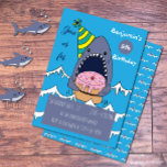 Shark Theme Kid Birthday Blue-inbjudningar Inbjudningar<br><div class="desc">Cute blue födelsedagsinbjudan till ett barn med ett hajtema. Anpassa den med uppgifter om barnets namn,  ålder,  datum,  tidpunkt,  plats och OSA med hjälp av den angivna mallen. © ArianeC Illustrations-Alla höger reserverade</div>