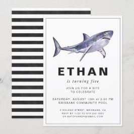 Shark ThLED Födelsedagsfest inbjudan