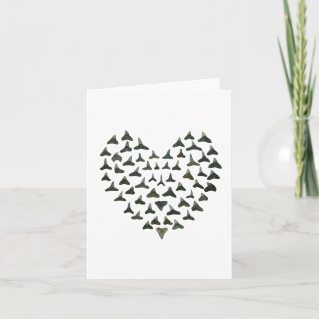 Shark Tooth Heart Notecard Kort (Framsida)