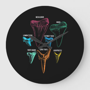 Shark Tooth Hunting - Crazy Shark Gifts Stor Klocka