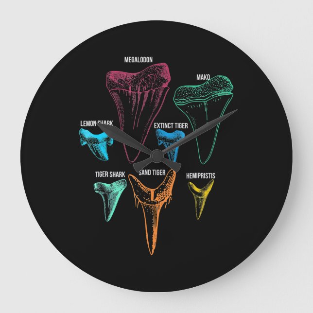 Shark Tooth Hunting - Crazy Shark Gifts Stor Klocka (Framsida)