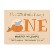 Shark Turning One Pumpkin First Birthday