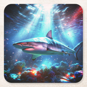 Shark Underlägg Papper Kvadrat