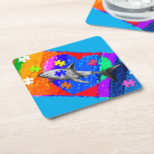 Shark Underlägg Papper Kvadrat (Vinklad)