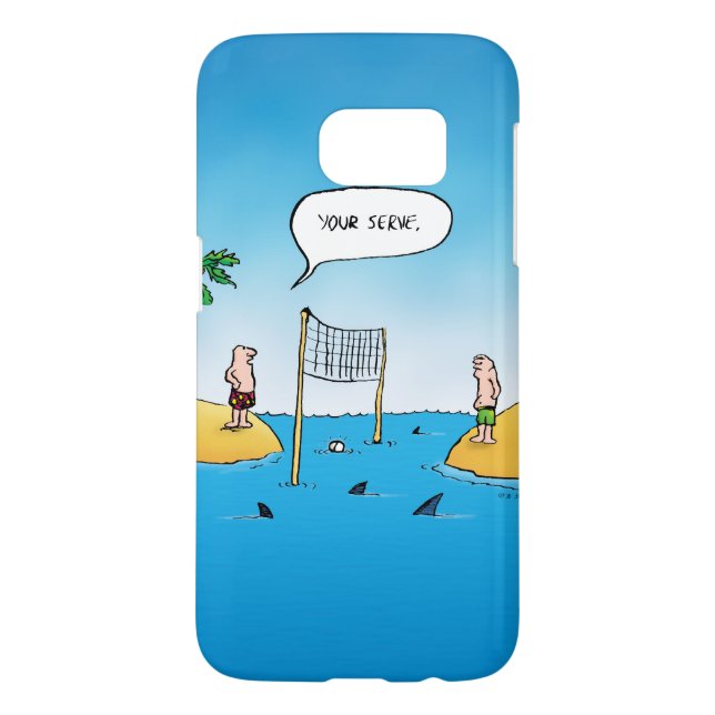Shark Volleyball Funny Tecknad Case-Mate Samsung Galaxy Skal (Baksidan)