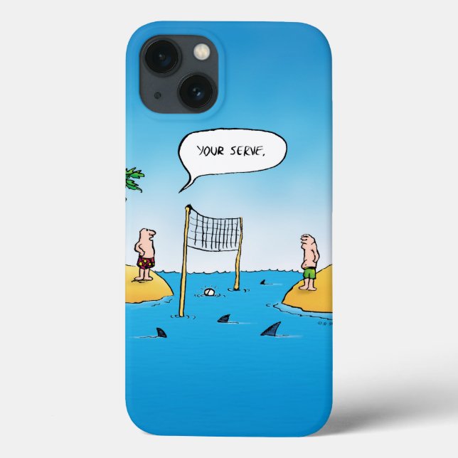 Shark Volleyball Funny Tecknad iPad Case (Baksida)