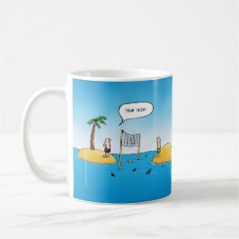 Shark Volleyball Funny Tecknad Kaffemugg