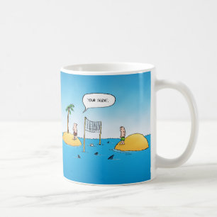 Shark Volleyball Funny Tecknad Kaffemugg