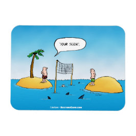 Shark Volleyball Funny Tecknad Magnet