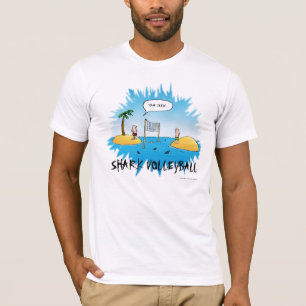 Shark Volleyball Funny Tecknad T Shirt