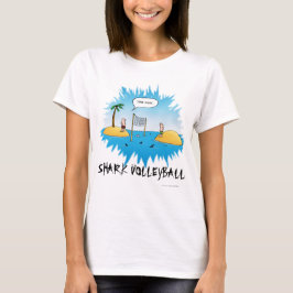 Shark Volleyball Funny Tecknad T-shirt