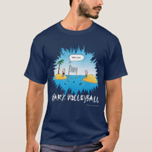 Shark Volleyball Funny Tecknad Tee Shirt
