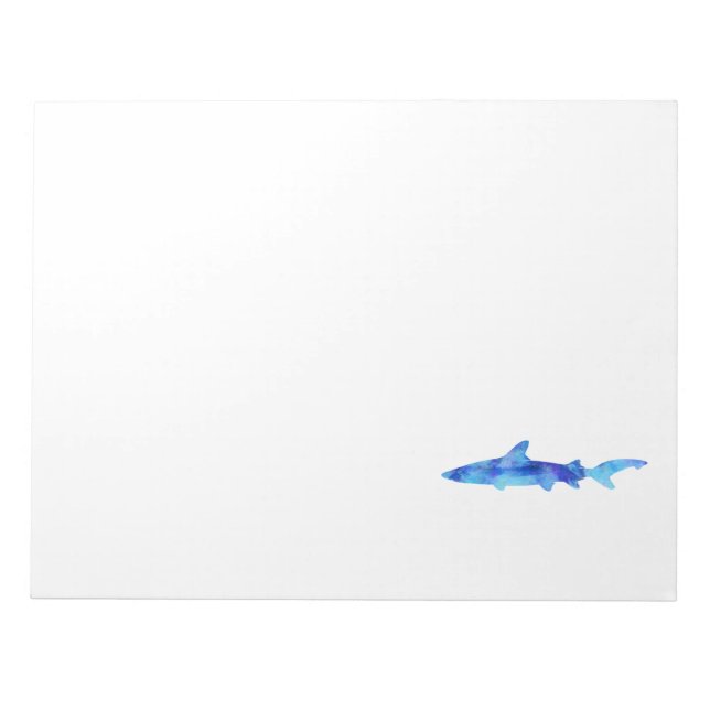 Shark Watercolor Silhouette Dye Teal Blue Aqua Anteckningsblock (Framsida)