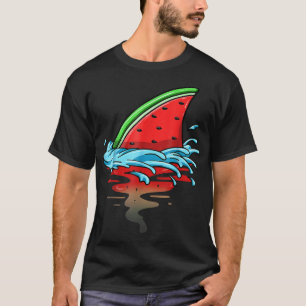 Shark Watermelon Älskare Fish Summer Fruit Slice S T Shirt