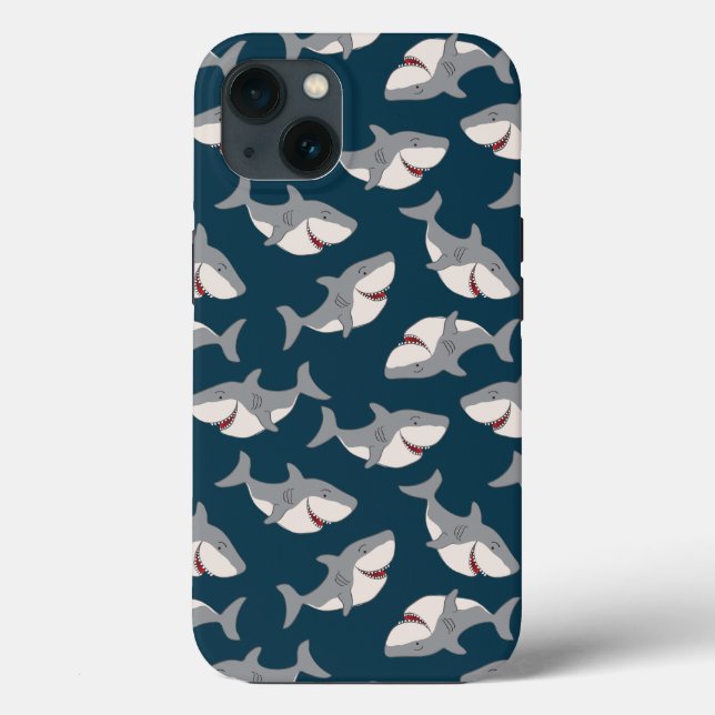 Shark Week Mönster Iphone case Cover (Baksida)