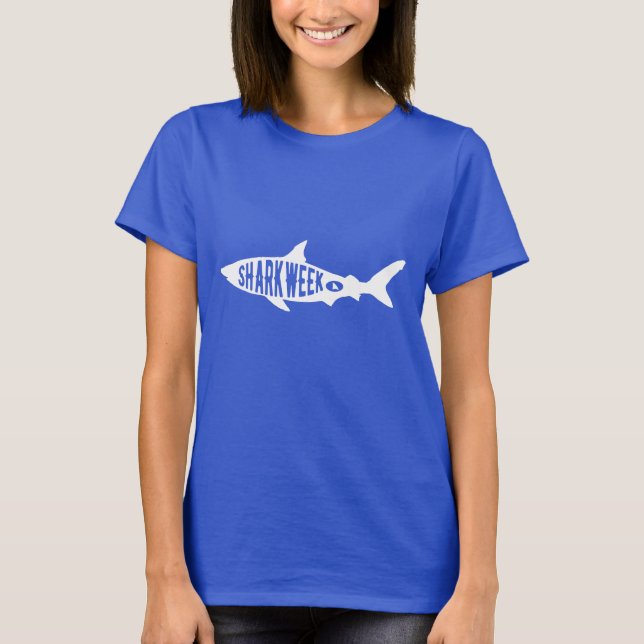 Shark Week Sharks Älskare ger typografi av T Shirt (Framsida)