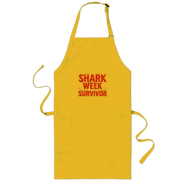 Shark Week Survivor Långt Förkläde (Framsidan)