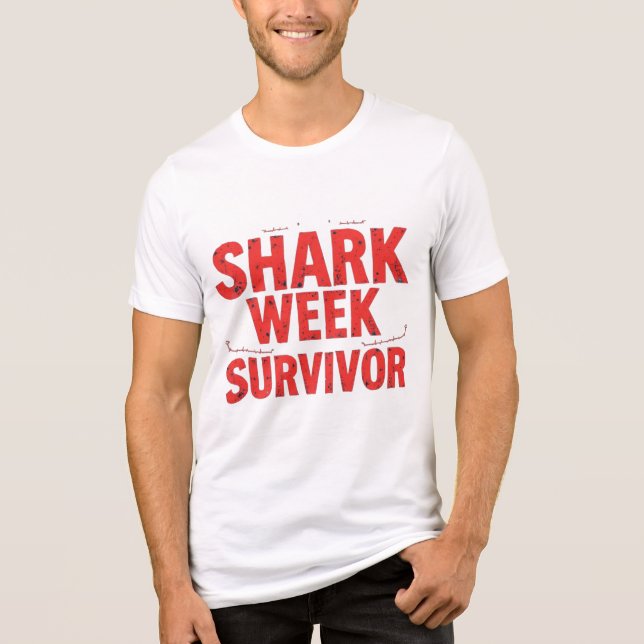 Shark Week Survivor T Shirt (Framsida)