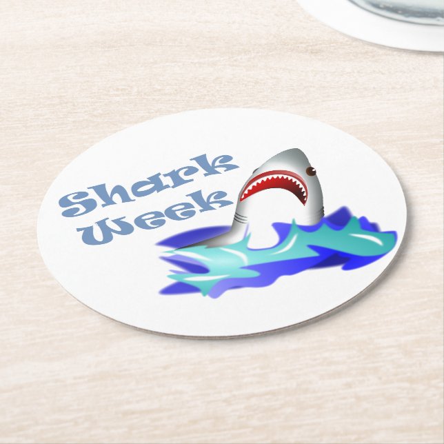Shark Week Underlägg Papper Rund (Vinklad)