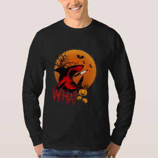 Shark What Creepy Black Shark Halloween Kostym T Shirt