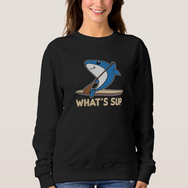 Shark Whats Sup Team Funny Sharks Paddling T Shirt (Framsida)