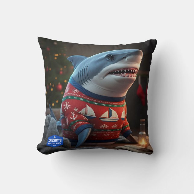 Shark Wildlife jul Dekorativ kudde (Framsida)