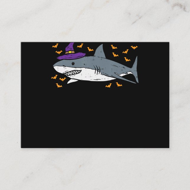 Shark Witch Funny Animal Halloween Visitkort (Framsida)