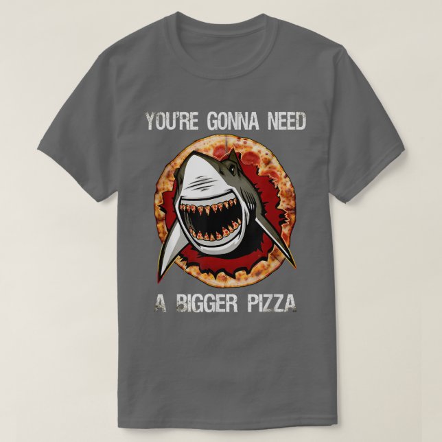 Shark with Pizza Teeth T-Shirt (Design framsida)
