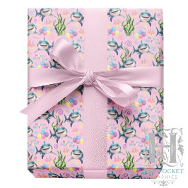 Shark Wrapping Paper in Pink Presentpapper
