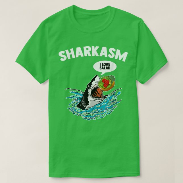 Sharkasm I Kärlek Salad Meme Humous Vegetarian Veg T Shirt (Design framsida)