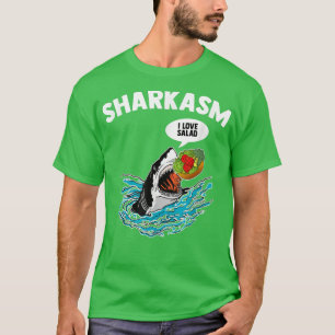 Sharkasm I Kärlek Salad Meme Humous Vegetarian Veg T Shirt