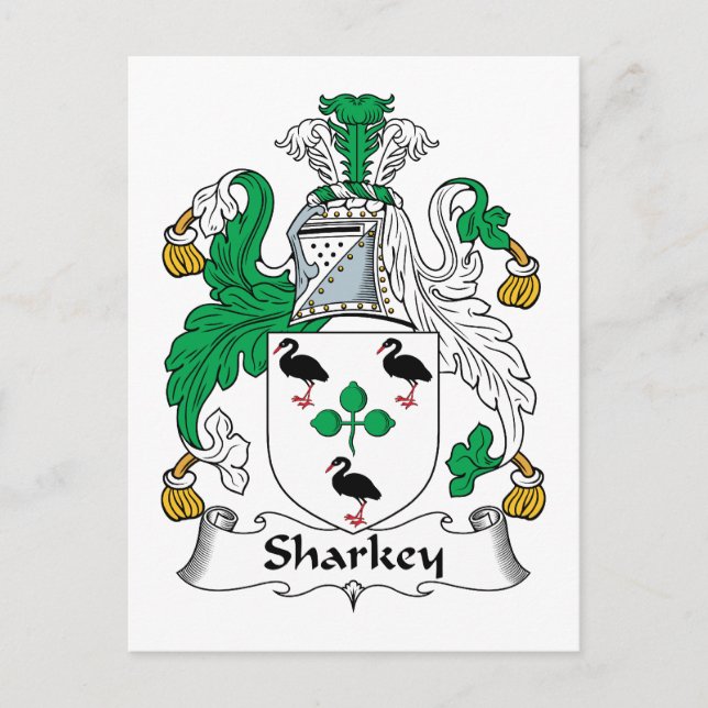 Sharkey Family Crest Vykort (Framsida)