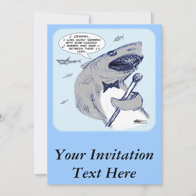 Sharkey Finatra Swimmin" Inbjudningar (Framsida)
