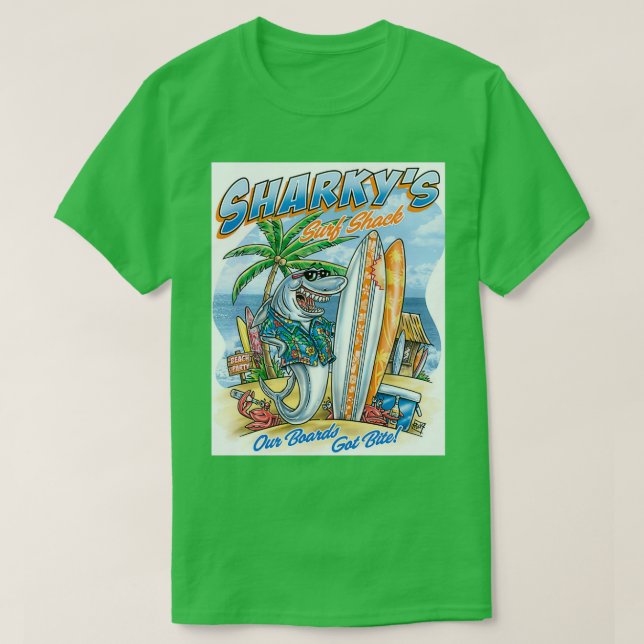 Sharkey surfa Shack T Shirt (Design framsida)