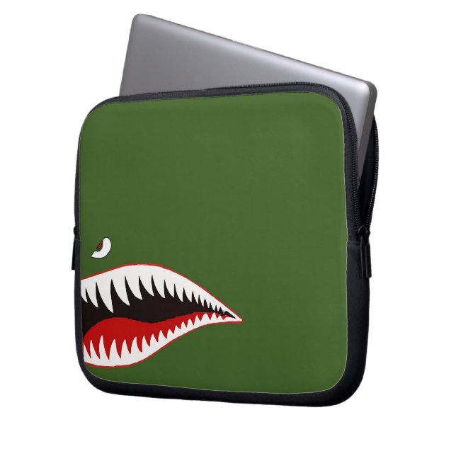 Sharkmouth Laptop Sleeve (Framsidan Vänster)