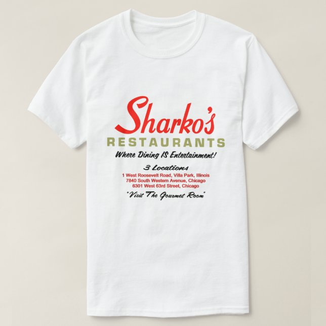 Sharkos restauranger, 3 platser, Illinois T Shirt (Design framsida)