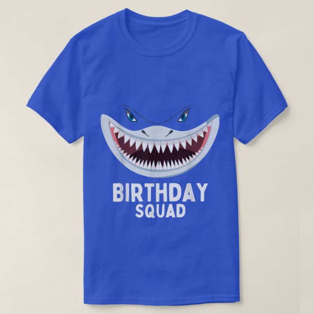 Sharks Älskare Birthday Squad BDay Party Team Boys T Shirt (Design framsida)
