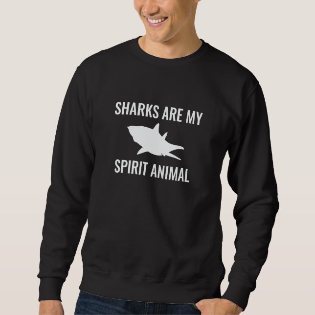 Sharks Are My Spirit Animal Lång Ärmad Tröja (Framsida)
