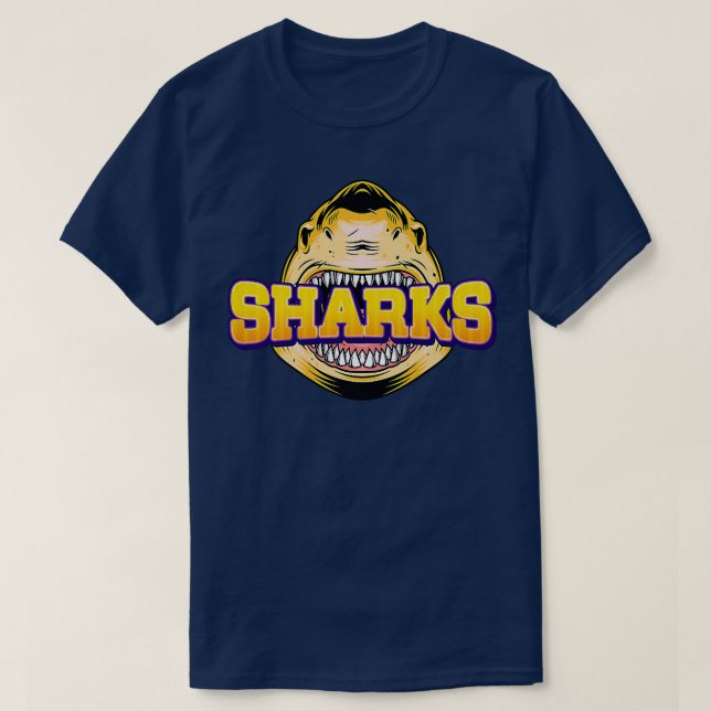 Sharks Fläkt Team Supporter Sports Animal Wildlife T Shirt (Design framsida)
